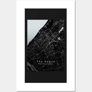 The Hague Netherlands City Map dark Posters and Art